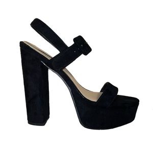 Women’s high chunky platform black heels